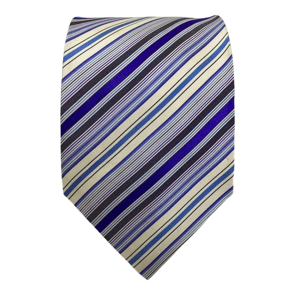 ETRO Blue Striped Silk Tie Made In  ITALY 59"/ 3.5" EC
